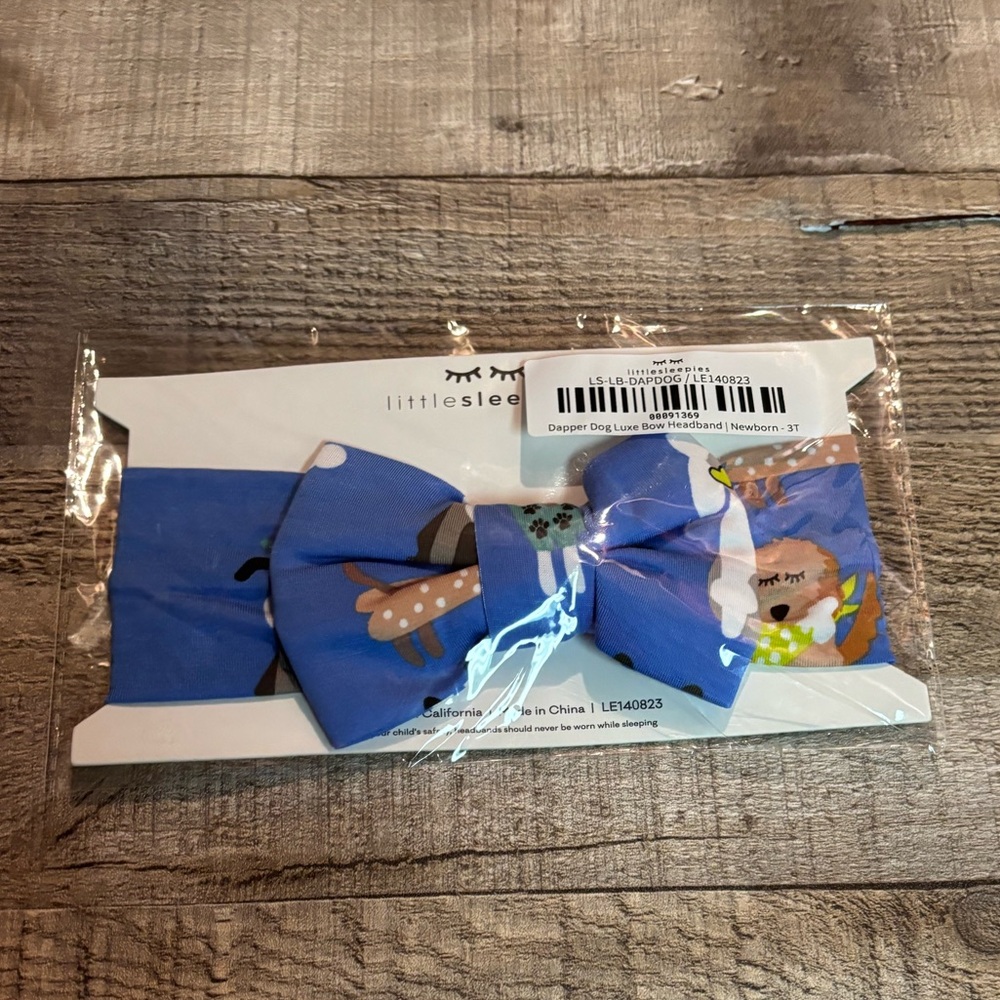 Little Sleepies dapper dog pattern bow newborn-3t.